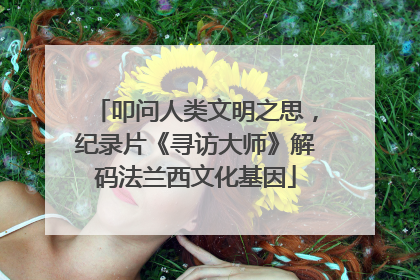 叩问人类文明之思，纪录片《寻访大师》解码法兰西文化基因