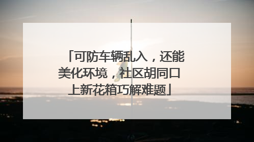 可防车辆乱入，还能美化环境，社区胡同口上新花箱巧解难题