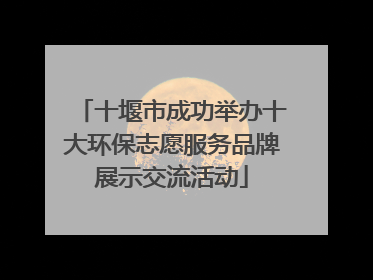 十堰市成功举办十大环保志愿服务品牌展示交流活动