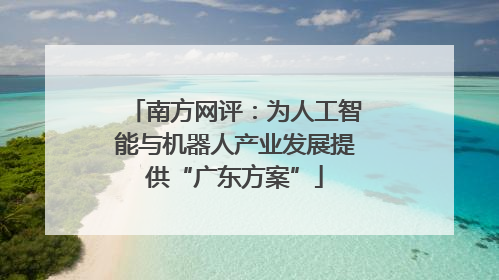 南方网评：为人工智能与机器人产业发展提供“广东方案”