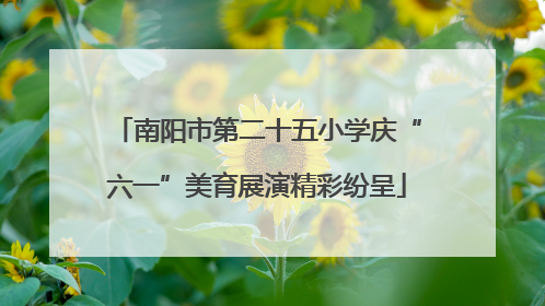 南阳市第二十五小学庆“六一”美育展演精彩纷呈