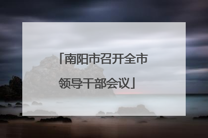 南阳市召开全市领导干部会议