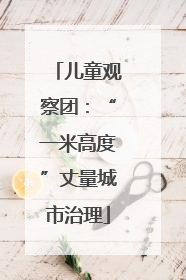 儿童观察团：“一米高度”丈量城市治理