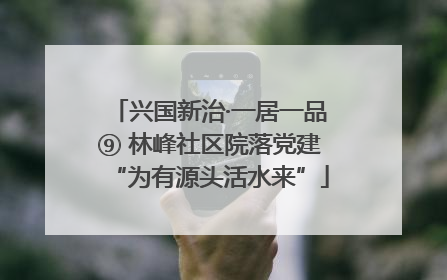 兴国新治·一居一品⑨ 林峰社区院落党建“为有源头活水来”