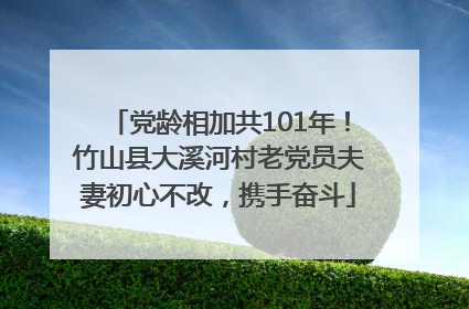 党龄相加共101年！竹山县大溪河村老党员夫妻初心不改，携手奋斗