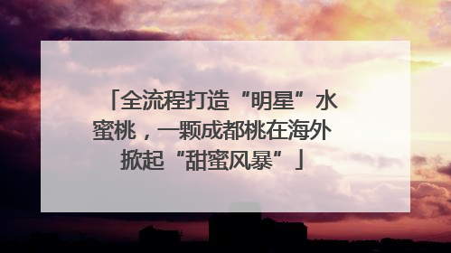 全流程打造“明星”水蜜桃，一颗成都桃在海外掀起“甜蜜风暴”