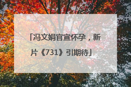 冯文娟官宣怀孕，新片《731》引期待