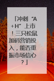 冲刺“A+H”上市！三只松鼠加码营销投入，能否重振市场信心？