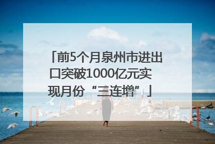 前5个月泉州市进出口突破1000亿元实现月份“三连增”