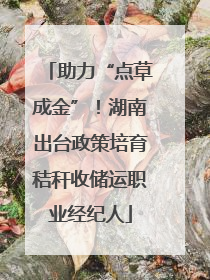 助力“点草成金”！湖南出台政策培育秸秆收储运职业经纪人