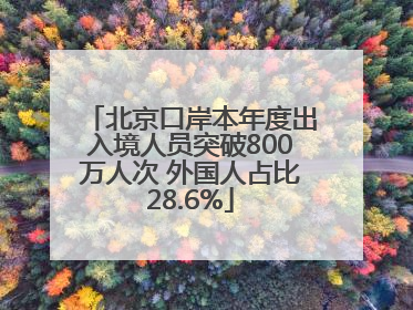 北京口岸本年度出入境人员突破800万人次 外国人占比28.6%