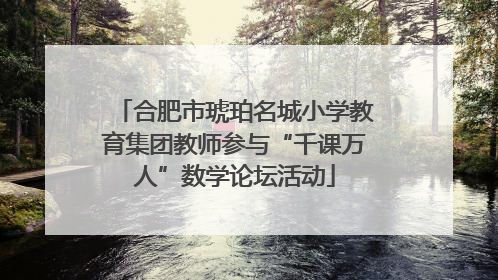 合肥市琥珀名城小学教育集团教师参与“千课万人”数学论坛活动