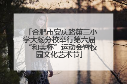 合肥市安庆路第三小学大杨分校举行第六届“和美杯”运动会暨校园文化艺术节