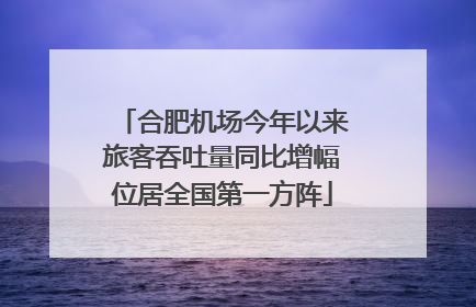 合肥机场今年以来旅客吞吐量同比增幅位居全国第一方阵