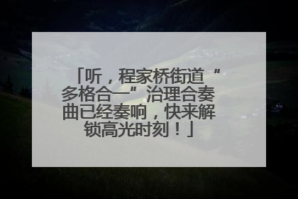 听，程家桥街道“多格合一”治理合奏曲已经奏响，快来解锁高光时刻！
