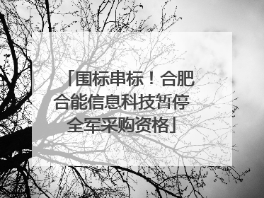围标串标！合肥合能信息科技暂停全军采购资格