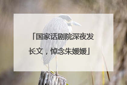国家话剧院深夜发长文，悼念朱媛媛