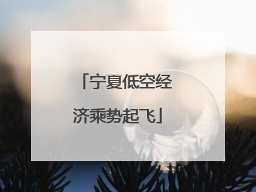 宁夏低空经济乘势起飞