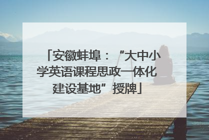 安徽蚌埠：“大中小学英语课程思政一体化建设基地”授牌
