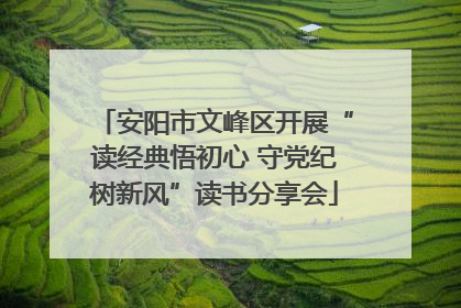 安阳市文峰区开展“读经典悟初心 守党纪树新风”读书分享会