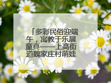 多彩民俗迎端午，寓教于乐展童真——上高街道魏家庄村萌娃传统文化盛宴