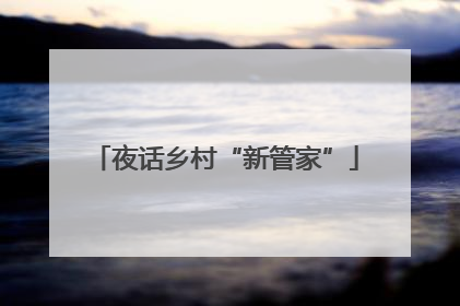 夜话乡村“新管家”