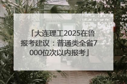 大连理工2025在鲁报考建议：普通类全省7000位次以内报考