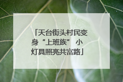 天台街头村民变身“上班族” 小灯具照亮共富路