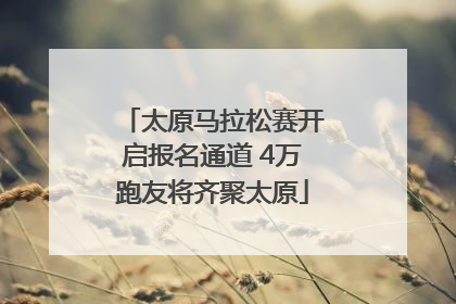 太原马拉松赛开启报名通道 4万跑友将齐聚太原