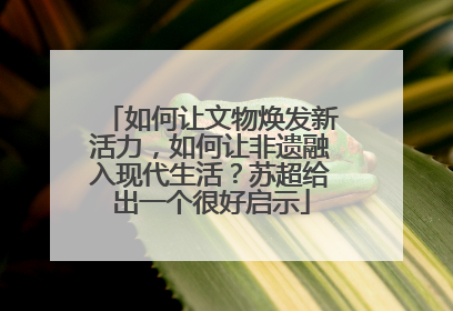 如何让文物焕发新活力，如何让非遗融入现代生活？苏超给出一个很好启示