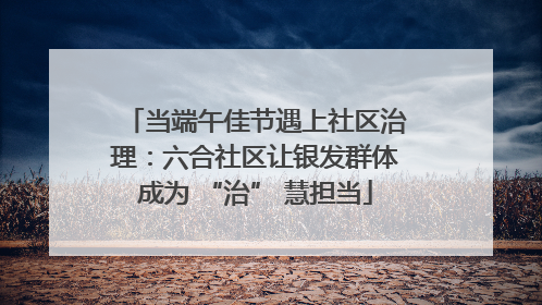 当端午佳节遇上社区治理：六合社区让银发群体成为 “治” 慧担当