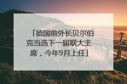 德国前外长贝尔伯克当选下一届联大主席，今年9月上任