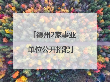 德州2家事业单位公开招聘