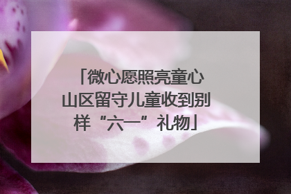 微心愿照亮童心 山区留守儿童收到别样“六一”礼物