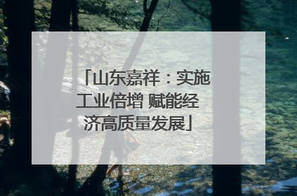 山东嘉祥：实施工业倍增 赋能经济高质量发展