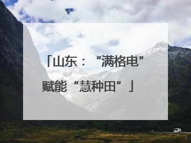 山东：“满格电”赋能“慧种田”