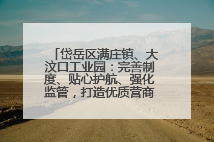 岱岳区满庄镇、大汶口工业园：完善制度、贴心护航、强化监管，打造优质营商“强磁场”