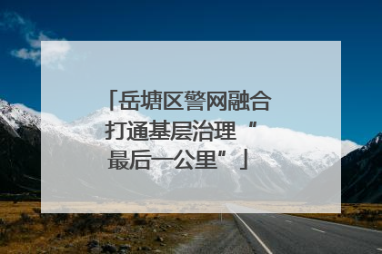 岳塘区警网融合 打通基层治理“最后一公里”