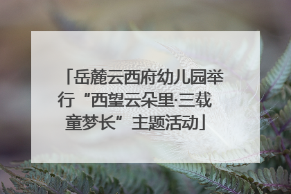 岳麓云西府幼儿园举行“西望云朵里·三载童梦长”主题活动