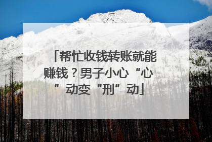 帮忙收钱转账就能赚钱？男子小心“心”动变“刑”动