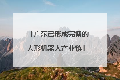 广东已形成完备的人形机器人产业链