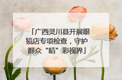 广西灵川县开展眼镜店专项检查，守护群众“睛”彩视界