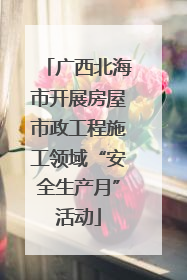 广西北海市开展房屋市政工程施工领域“安全生产月”活动