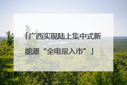 广西实现陆上集中式新能源“全电量入市”