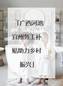 广西河池宜州务工补贴助力乡村振兴