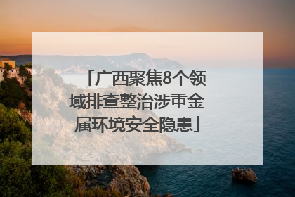 广西聚焦8个领域排查整治涉重金属环境安全隐患