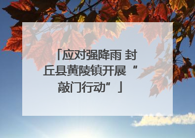 应对强降雨 封丘县黄陵镇开展“敲门行动”