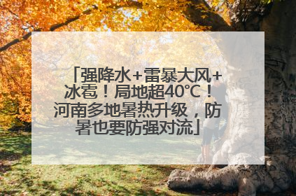 强降水+雷暴大风+冰雹！局地超40℃！河南多地暑热升级，防暑也要防强对流