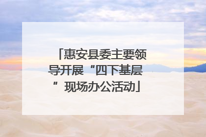 惠安县委主要领导开展“四下基层”现场办公活动