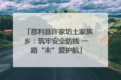慈利县许家坊土家族乡：筑牢安全防线 一路“未”爱护航